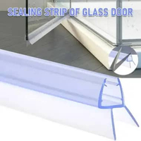 Villy Seal Strip Penutup Celah Pintu Kaca Kamar Mandi - Cegah Air Keluar, Kering & Aman, Estetika Mi
