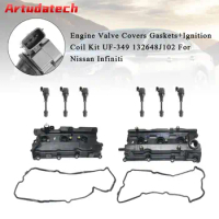 Artudatech Engine Valve Covers Gaskets+Ignition Coil UF-349 132648J102 For Nissan Infiniti