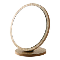 【zozo】2入 橢圓木質化妝鏡-大號(桌上化妝鏡/木頭化妝鏡/化妝鏡子/梳妝鏡/鏡子)