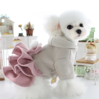 Pet Teddy Bear Dog Winter Clothes Fancy Dress Suit Supplies Accessories For Small Dogs Pug Cute Girl Warm Clothes Coats Costume