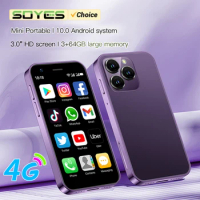 SOYES XS16 Mini 3.0 Inch Smart Phone 4G LTE 3GB RAM 64GB ROM Android 10.0 Quad Core 2000mAh Type C Dual SIM Standby Small Phone