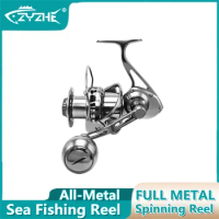 ZYZ Full-Metal Sea Fishing Spinning Reel 30-40KG Max Drag 12+1BB Stainless Steel Anti-seawater Boat Fishing Wheel Tackle