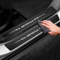for Nissan Serena Badge Carbon Fiber Car Accessories Door Threshold Anti Scratch Tape Sill Trunk Protective Strip Decals