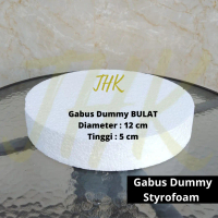 DCB0512 - Gabus Dummy Cake Styrofoam Bulat Tinggi 5 cm Diameter 12 cm