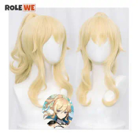 Genshin Impact Jean Cosplay Wig 40cm Light Golden Heat Resistant Synthetic Hair Cosplay Anime Cosplay Wigs + Wig Cap