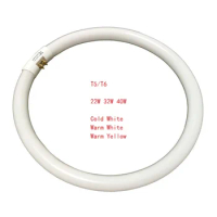 T5 T6 Fluorescent Tube Circular Lamps Round Four-Pin Three-Color Energy-Saving Ballast 22w32w40w 2PCS