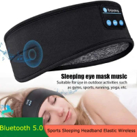 Bluetooth 5.0 Earphones Sports Sleeping Headband Elastic Wireless Headphones Music Eye Mask Wireless Blue tooth Headset Headband