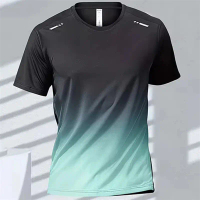 Áo thun nam badminton nhanh khô, áo tập gym/fitness ngoài trời thoải mái, cỡ lớn