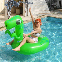 Cartoon Inflatable Giant dinosaur seahorse alpaca shape For Adult Tube Circle Pool Party Toys Ride-On Air Mattress Swimming Ring