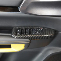For Ford Ranger 2023-2024 ABS Carbon Fiber Car Glass Lifter Frame Cover Trim Sticker Car Accessories