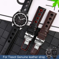 Watch strap For Tissot 1853 T91 Motorsport series PRS516 T044 genuine leather watch strap men's waterproof bracelet 20mm
