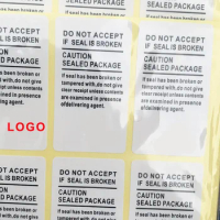 100pcs/lot DO NOT ACCEPT IF SEAL IS BROKEN Label Sticker for Huawei Seal Stickers CAUTION SEALED PACKAGE BOX