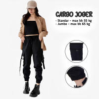 Celana Cargo Joger Wanita Bahan Melar