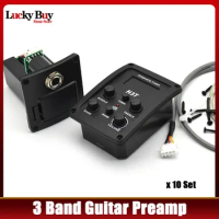 10set 3 Bands Guitar Pickup Folk Guitar Preamp EQ with Tuner for Acoustic Guitar