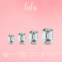 Lulu Moissanite Jewelry - Perhiasan Wanita Batu Permata Moissanite 1 Carat - Emerald Cut Moissanite 