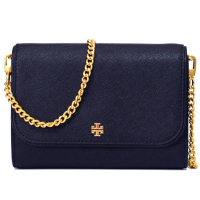 【TORY BURCH】防刮皮革翻蓋斜背鍊包