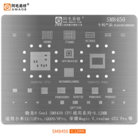 AMAOE Code SM8450 Stencil For 12 12pro IQOO9 pro gt2 Snapdragon 8 gen1 repair tools ic reballing PM8350BH/C SDR735 PM8450