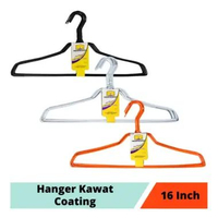 Hanger Kawat Gantungan Baju Laundry Kualitas Ekspor 18 inch Hitam