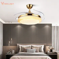 Invisible Ceiling Fan Light with Remote Control 3 Color Changes LED Chandelier Fan Lamp 36 42inch