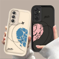 Aircraft Love Heart Couple Case for Samsung Galaxy A55 A15 A35 A25 A05 A05S 5G A24 A13 A23 A12 A22 A