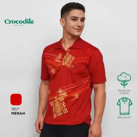 Crocodile DIAMOND 1857 | Kaos Kerah Premium Pria Polo Shirt | Relax fit Merah L