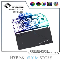 Bykski GPU Water Cooling Block For GUNNIR Intel Arc A770 Flux 8G OC Graphics Card,With Backplate VGA Liquid Cooler I-GNA770-X