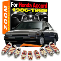 12-24V White 7PCS Canbus LED Interior Map Dome Trunk Light Kit For Honda Accord III MK3 1986 1987 1988 1989 Year Model