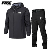 FOX RIDE RACING Cycling Jacket Men Trouser Suit Mtb Mountain Bike Windbreaker Waterproof Motorcycle Pants Kit Bicycle Clothing
