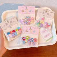 New button bow hair clip, duckbill clip, plaid makeup clip, versatile hair clip for girls, bangs cli