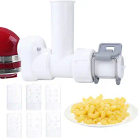 Pasta attachment for kitchenaid stand mixer with 6 Different Shapes of Pasta Outlet, Durable pasta attachment for kitchenaid