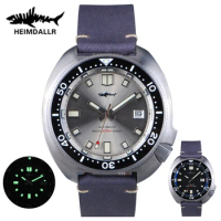 Heimdallr Titanium Men's Turtle Diving Watch Green Luminous Dial Sapphire 200M Waterproof NH35 Automatic Movement Wristwatches