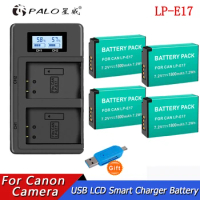 LPE17 LP E17 LP-E17 E17 Battery + LCD USB Dual Charger for Canon EOS 200D M3 M6 750D 760D T6i T6s 800D 8000D Kiss X8i Cameras