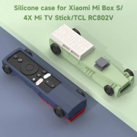 Retro Car Silicone Remote Cover for Xiaomi Mi TV Box S/4X Mi TV Stick 2K/RC802V FNR1 Remote Shockproof Protective with lanyard