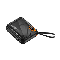 Power Bank Pengecasan Super Pantas 66W 10000mAh Kapasiti Besar Mini dengan Kabel Terbina Dalam PD Be