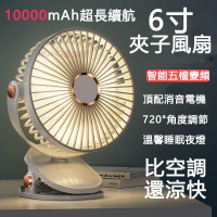 6寸夾子風扇  10000mAh usb小風扇 風扇 小電扇 靜音風扇 嬰兒推車風扇 手持風扇 充電風扇 夾式電風扇