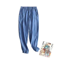 femme elastic Jeans trousers Summer street pants Casual women Denim Lantern pants Sashes plus size celana jin jeans donna