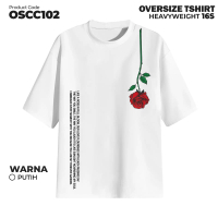 Kaos Oversize Heavyweight Cyfersia 16s Tebal Red Rose OSCC102