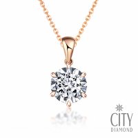【City Diamond 引雅】『雪花鏡』14K天然鑽石30分雙色K金鑽墜/項鍊