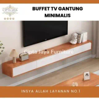 Cipta Jaya - Meja TV gantung minimalis Rak TV gantung Minimalis Lemari TV Dinding Bupet TV Tempat Pe