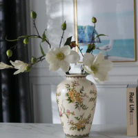 Vintage Chinese Vase Ceramic Vase Craft Gift Ornaments Flower Vase Porcelain Vase for Wedding Decoration Pot Christmas Gift