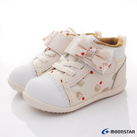 日本Moonstar月星頂級童鞋赤子心系列高筒蛋糕圖案學步鞋1538米黃(寶寶段)