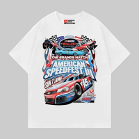 T-Shirt Vintage Nascar America Speed White Unisex