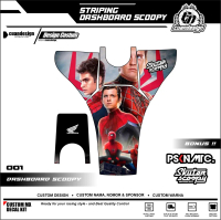 SPIDERMAN MARVEL STIKER STRIPING PELINDUNG DASHBOARD / THANKPAD / DECKPAD MOTOR SCOOPY STICKER SCOOP