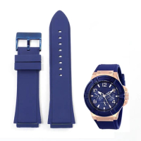 For Guess Watch Band W0247g3 W0040g3 W0040g7 Series Waterproof Sweat-Proof Blue Silicone Watch Strap Accessories 22mm Wristband