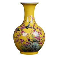Jingdezhen Ceramic Plum Big Vase Colorful flower vase flower arrangement new Chinese living room home decoration vase