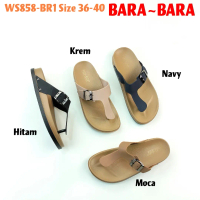 WS858-BR1 BARA BARA ORIGINAL jelly sandal jepit karet empuk murah sendal wanita barabara cewek impor