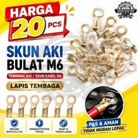 ( PAKET 20 PCS ) Skun Aki Bulat M6/Terminal Aki/ Skun Kabel M6 Lapis Tembaga