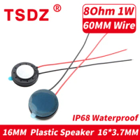5Pcs/Lot 16MM 8Ohm 1W IP68 Waterproof Circular Plastic Internal Magnetic Speaker With Wire 8R 1 Watt Adhesive Adhesive To Toys