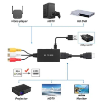 RCA AV/CVSB L/R Video to HDMI Video Converter Box RCA to HDMI-Compatible Adapter for TV Box DVD Supports PAL/NTSC adaptador hdmi