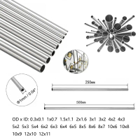 304 Stainlessy Steel Tube OD1/1.5/2/3/5/6/8/10/12mm Round Capillary Straight Tube Length 250/500mm